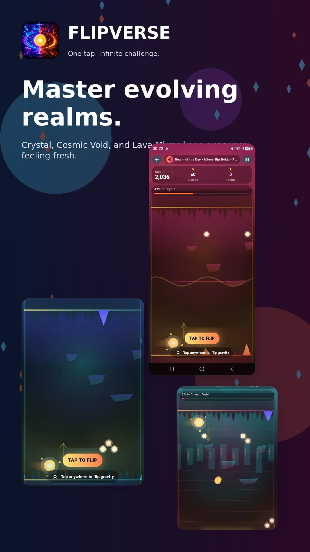 Flipverse screenshot: Master evolving realms