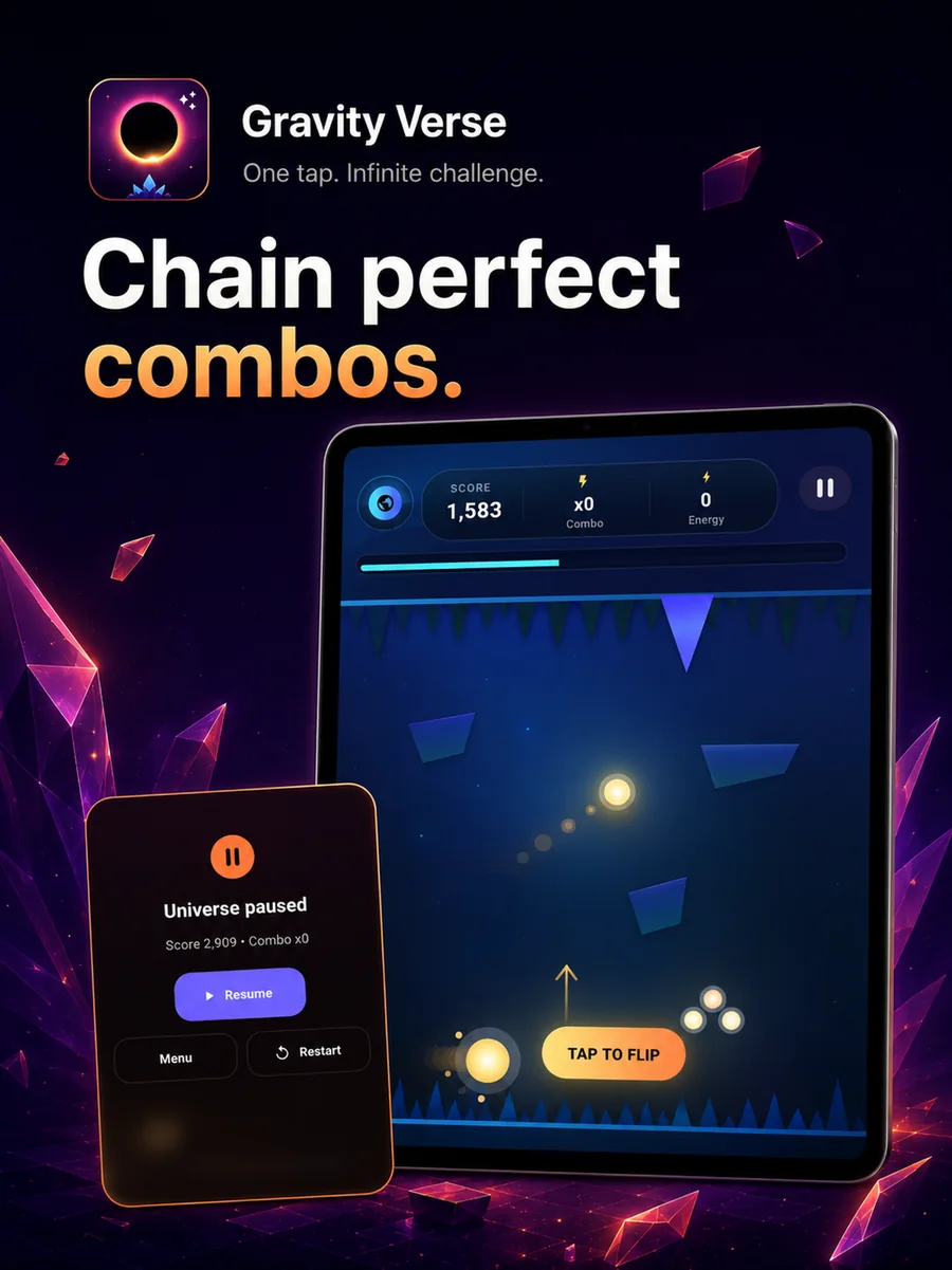 Gravity Verse screenshot: Chain perfect combos.