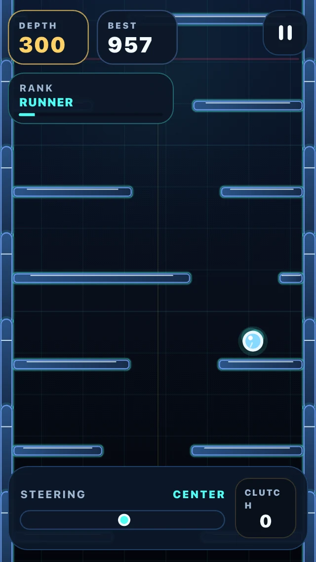 Tiltfall screenshot: compact HUD gameplay